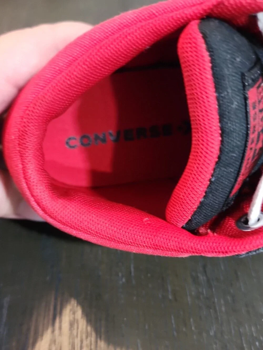 Converse Kids Black Canvas High-Top Sneakers with Red Trim